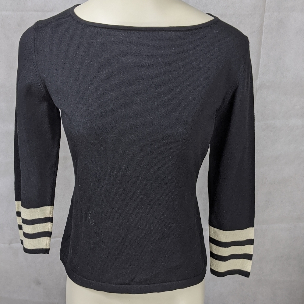 LOFT black and cream small blouse